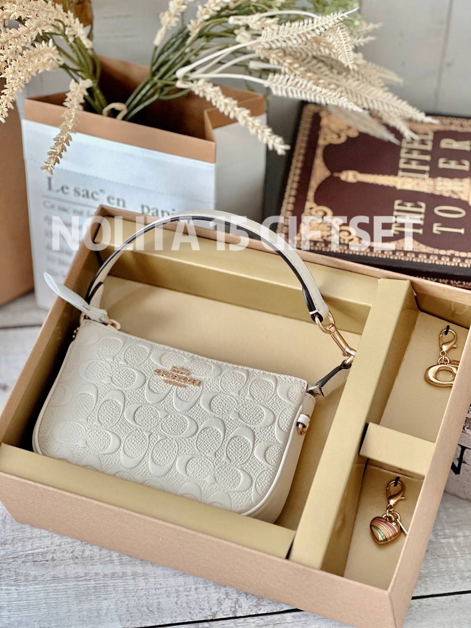 Coach Nolita 15 Shoulder Bag With Keychain Gift Box In Signature White –  Pickposh Original